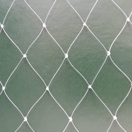 White knotted plastic mesh